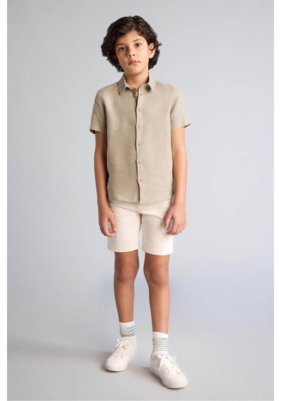 Defacto Gabardin Şort Erkek Çocuk C2955a826smer37 Ekru-er37