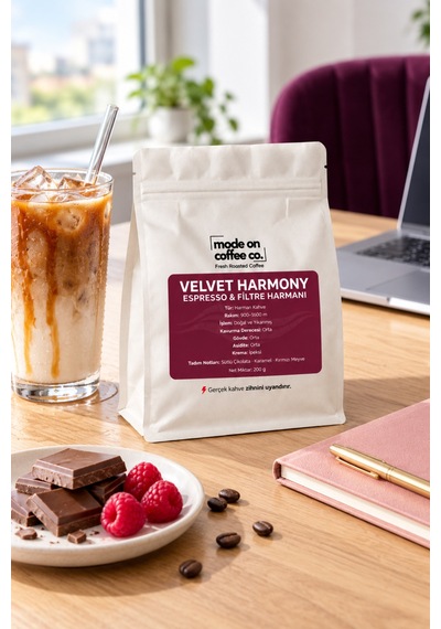 Velvet Harmony Filtre Ve Espresso Harmanı 200 Gr Natural Ve Yıkanmış Medium Kavrum French Press