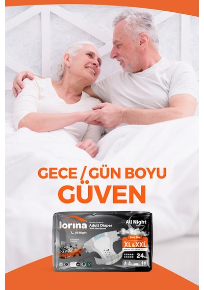 Aktif Karbon & Gümüş İyon Destekli Bel Bantlı Hasta Bezi XL - XXL 24'lü