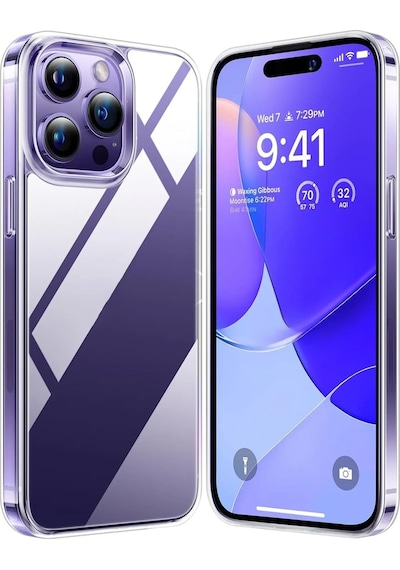 Apple Uyumlu iPhone 14 Pro Max Kılıf Şeffaf Yumuşak Silikon Kamera Korumalı Yüksek Kalite Turuncu
