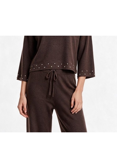 Marsel&leon Marsel Leon Kadın Zımbalı Triko Crop Üst Ve Geniş Paça Pantolon İkili Takım Kahve Marsel&leon Marsel Leon Kadın Zımbalı Triko Crop Üst Ve Geniş Paça Pantolon İkili Takım Kahve