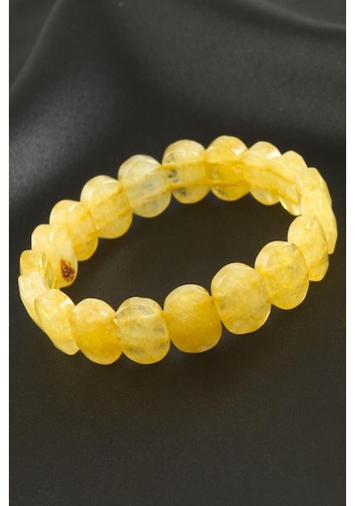 Oval - 150 - Kesim Orjinal Sitrin - Csmo-tex - Doğaltaşlı Bileklik-sarı Çok Renkli