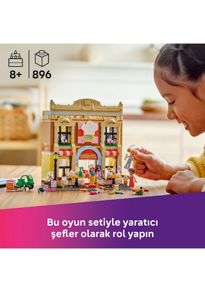 LEGO® Friends Restoran ve Aşçılık Okulu 42655 - 8 Yaş ve Üzeri Çocuklar için Mini Bebek İçeren Yaratıcı Oyuncak Yapım Seti (896 Parça)