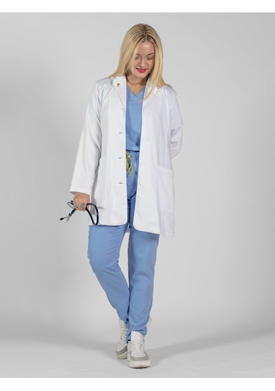 Prof Medikal Önlüğü Yüksek Kalite ''jasmine'' Beyaz Önlük Doctor Hemşire Öğretmen 001