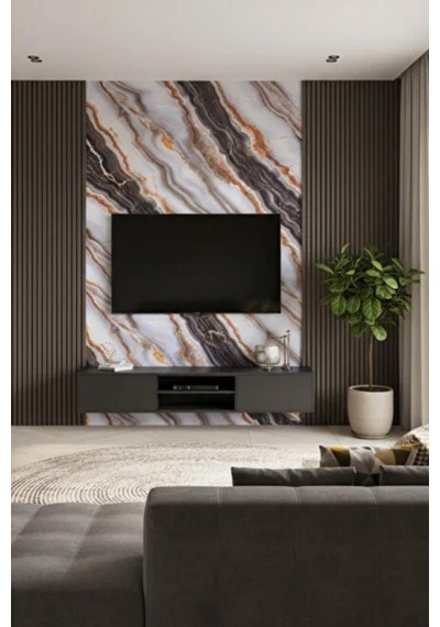 Alternatif Kaplama Uv Pvc Mermer Panel Pure Gold 1 Adet 60x120cm Ev Ofis Otel Duvar Kaplama Paneli Cadet Grey