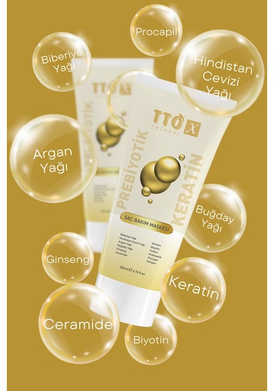 Tto X Prebiyotik Saç Bakım Maskesi Biberiye Yağı Keratin Argan Yağı Biyotin