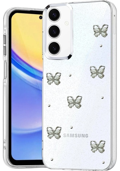 Mey İthalat Samsung Uyumlu Galaxy A35 5g Fiyonk Desenli Kapak - Desen 9 Şeffaf
