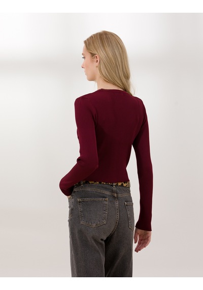 Pierre Cardin Kadın Bordo Kazak /triko 50259941-vr014 Bordo