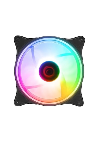 Glare F50 38cfm 1200rpm 12cm Rainbow 3p+4p Molex Soketli Siyah Kasa Fanı