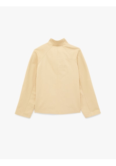 Koton Pamuklu Uzun Kollu Cepli Düğmeli Oversize Dik Yaka Gabardin Kısa Trençkot Bej 6sak00020ew Ekru Koton Pamuklu Uzun Kollu Cepli Düğmeli Oversize Dik Yaka Gabardin Kısa Trençkot Bej 6sak00020ew Ekru