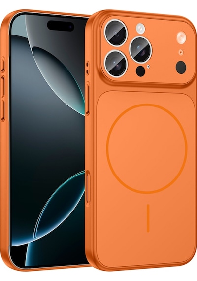 Apple Uyumlu iPhone 14 Pro Max Kılıf M-safe Şarj Özellikli Kamera Korumalı Kapak Ryc / Formen Turuncu