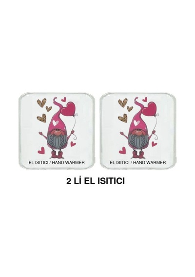 2 Adet Kalpli Noel Cücesi Cep Sobası,el Isıtıcı,sıcak Su Torbası Pvc 10x9,5cm Beyaz