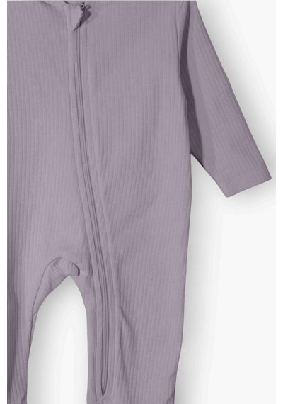 Luess Unisex Bebek %100 Pamuklu Rahat Kalıp Mevsimlik Tulum - Lila 0-3 Ay 6-9 Ay Lila