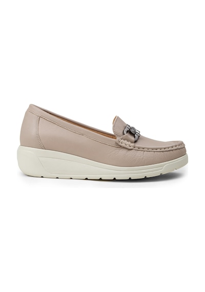 Deery Kadın Hakiki Deri Bej Dolgu Topuk Loafer - N1742zbejc01