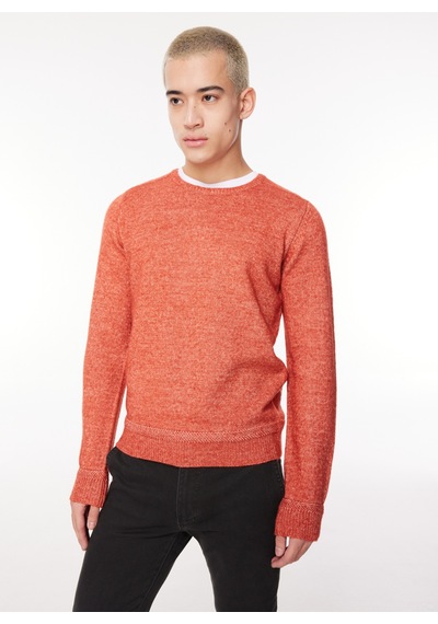 Fred Mello Bisiklet Yaka Slim Fit Turuncu Erkek Kazak Fm23w37mg