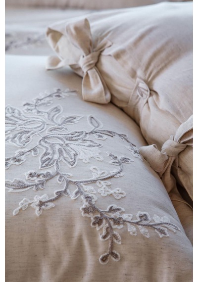 Ecocotton Libera Krem/bej Çift Kişilik %100 Organik Pamuk Nevresim Takımı Krem - Bej
