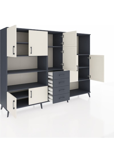 Hyperion Dolap 10 Raflı 4 Çekmeceli 8 Kapaklı 220x44x163 Antrasit Antrasit-aytaşı/antrasit Hyperion Dolap 10 Raflı 4 Çekmeceli 8 Kapaklı 220x44x163 Antrasit Antrasit-aytaşı/antrasit