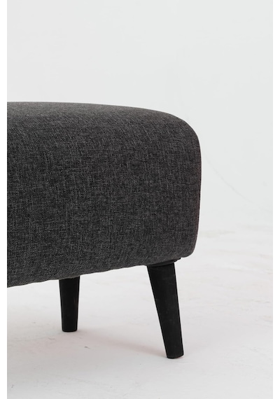 Coart Home Minimalist İskandinav Tarz Puf, Antrasit Gri, 48x40x38 Cm, Keten Kumaş, Ahşap Ayaklı, Dikdörtgen Diğer