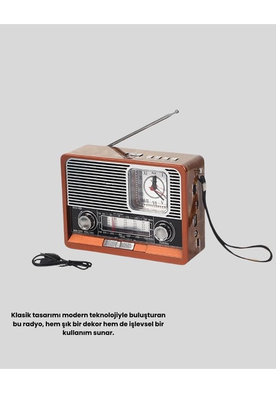 Mey İthalat Vintage Radyo Nostaljik Tasarım Ve Modern Teknoloji Bir Arada