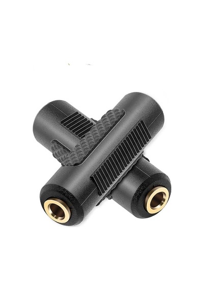 2 Adet - 3.5mm Stereo Dişi / Dişi Aux Kulaklık Mikrofon Ses Uzatma Adaptörü - Altın Uçlu