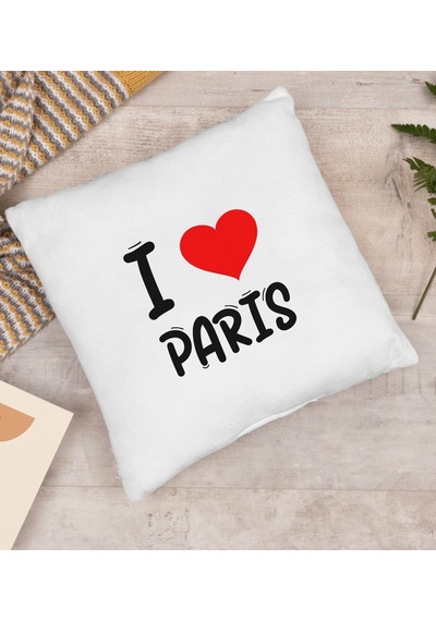 BK Gift I Love Paris Tasarımlı Yastık - Model 1