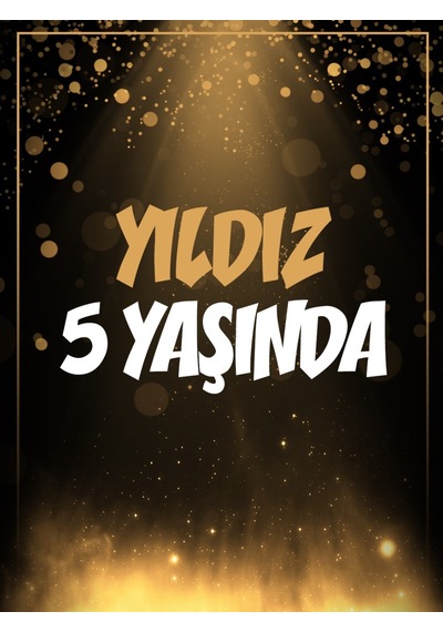 Gold Temalı Doğum Günü Afişi - 70x100 Cm
