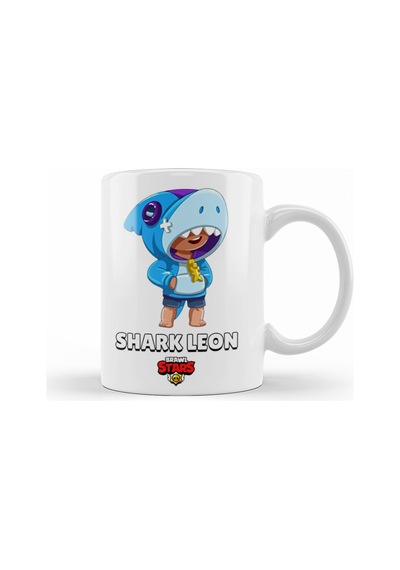Brawl Stars Shark Leon Kupa Bardak Porselen No28298 Karışık