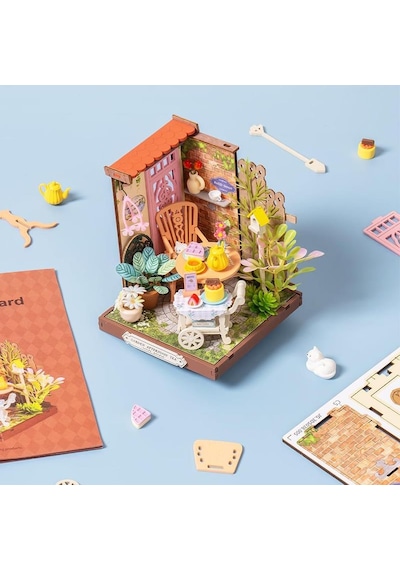 Rolife Ds038 Şık Çay Bahçesi Fancy Tea Yard Dıy Minyatür Maket Model Seti Mini Dollhouse 3d Model Kit Detaylı Dekoratif Hobi Seti 3d Puzzle Tiny House
