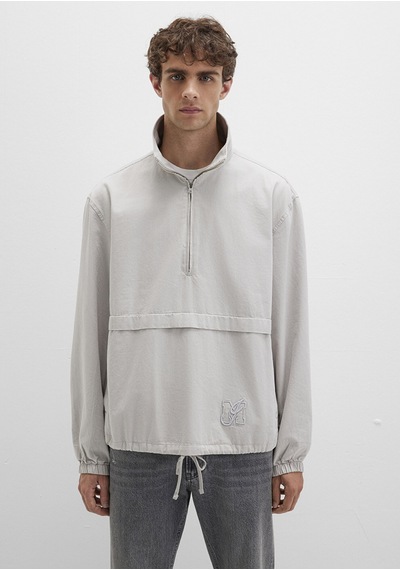 Mavi - Yarı Fermuarlı Kanguru Cepli Gri Sweatshirt 0211684-70074 Gri