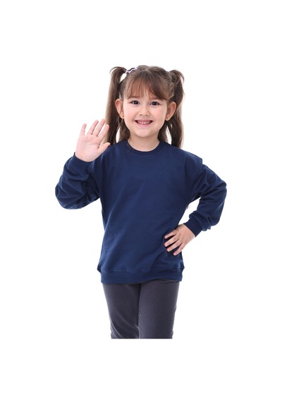 Zuzunga 2'li Basic Şardonlu Çocuk Sweatshirt 3-10 Yaş Hardal-antrasit Su Yeşili - Lacivert
