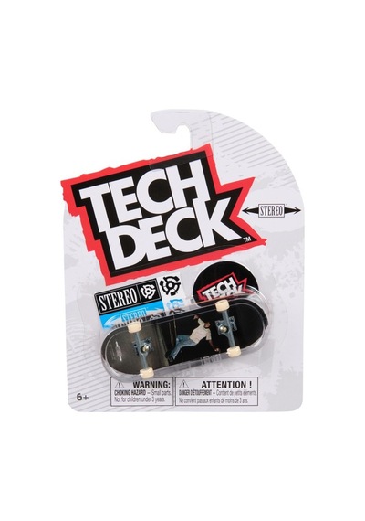 Tech Deck Stereo Siyah Zemin Kaykaycı Fotoğraf Grafik Parmak Kaykay