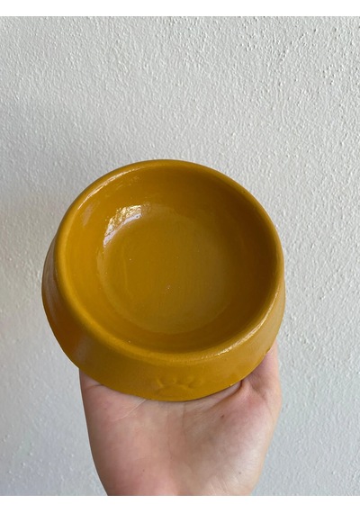Pati Desen Model Beton Kedi Köpek Mama Ve Su Kabı 13 Cm Çap X 4 Cm - Bronz