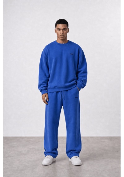 Erkek Respire Basic Oversize Sweatshirt Saks Saks Mavi