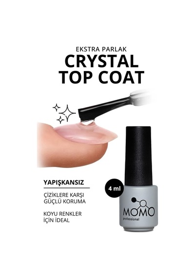 Momo Professional Kalıcı Oje İçin Crystal Top Coat 4 Ml