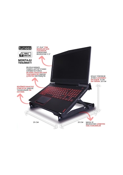 Notebook Laptop  Çelik 5 Kademeli Yükseltici Standı
