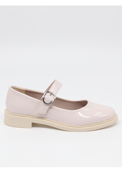 Nesilshoes Nesil Shoes Süha 250 Bej Rugan Tokalı Balerin Kadın Babet