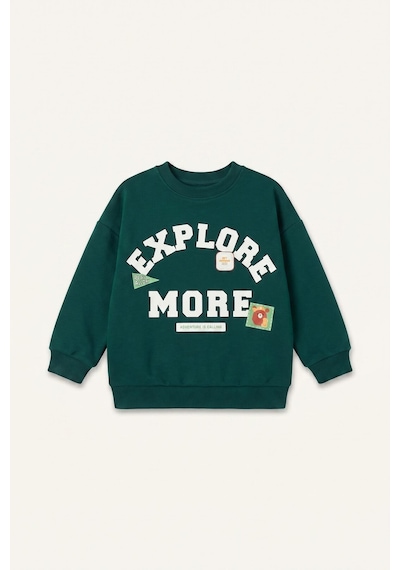 Defacto Oversize Baskılı Arma Detaylı Sweatshirt Erkek Bebek I0317a526augn1116 Yeşil-gn1116
