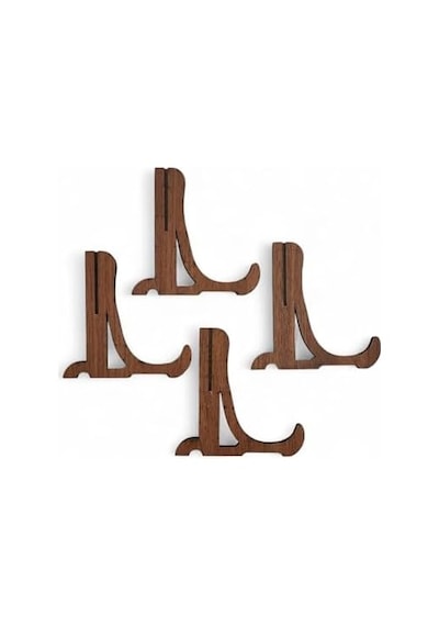 Tabak Ve Süs Levhaları Gerçek Ahşap 4&apos Lü Teşhir Ayağı 10 Cm X 10 Cm Stand