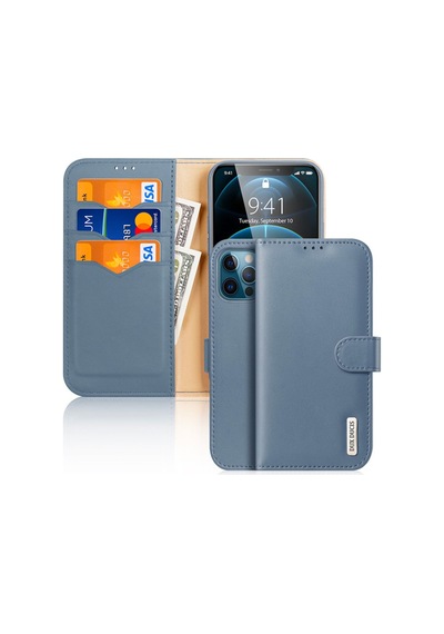 Dux Ducis Apple Uyumlu iPhone 12 Pro Max Kilif Miknatisli Cüzdanli Deri Kilif 225521777 - Renk / Mavi
