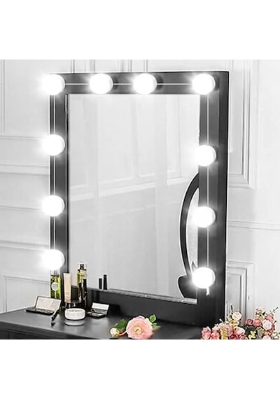 ' Lu Set Makyaj Aynası Işığı Banyo Yatak Odası Işığı Hoolywood Tarzı Led Makyaj Lambası 3 Farklı Renk Modu Çok Renkli
