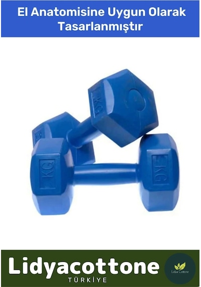 Dambıl Set Spor Egzersiz Vücut Kas Geliştirme Fitness Ağırlık Mavi 4 Kg 2 Adet