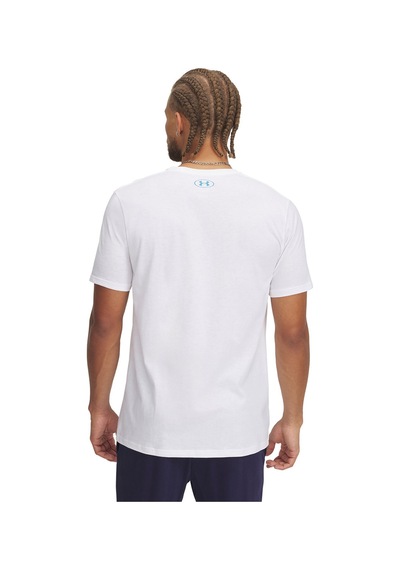 Under Armour Left Chest Fly In Logo Erkek Beyaz Yuvarlak Yaka Tişört Beyaz
