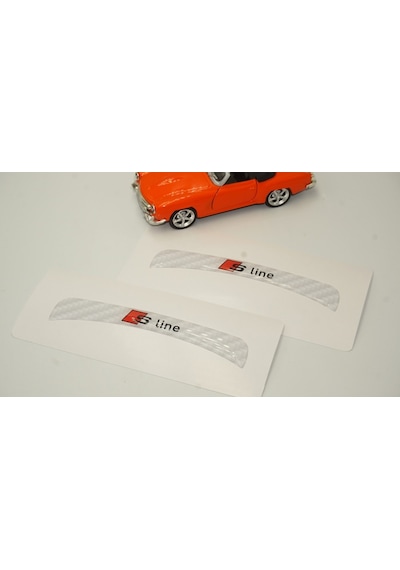 Audi A4 S Line Logo Beyaz Karbon Desen Damla Epoksi Ayna Çamurluk