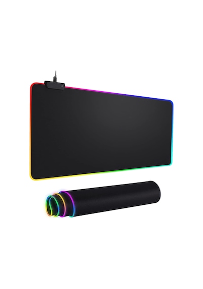 Thentech 80x30cm Rgb Ledli Mousepad Xl Boy Açılır Kapanır Işıklı Profesyonel Kullanıma Uygun Rgb Led Mousepad