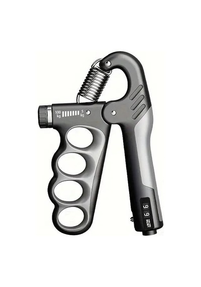 Valkyrie Sayaçlı Ergonomik 5-100kg El Yayı Bilek Güçlendirici Fitness Egzersiz Spor Aleti Sayaçlı Xl Boy Gi Gri