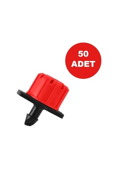 Debi Ayarlı Damlatıcı Kırmızı Damla Sulama Damlatıcı Emitör 50 Adet