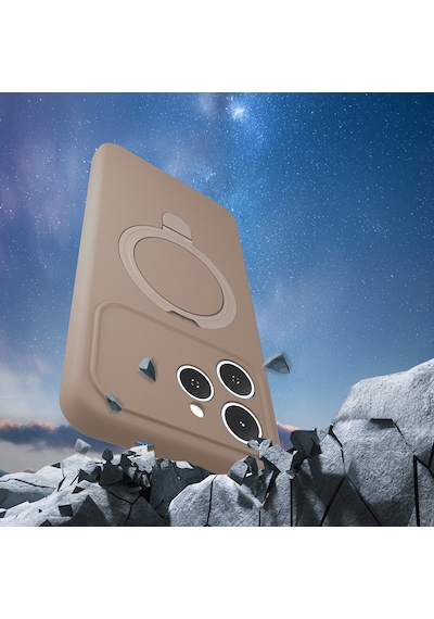 Tecno Spark 40 Kılıf Standlı Yüzüklü Halkalı Yumuşak Silikon M-safe Şarj Özellikli Premium Kapak Lacivert