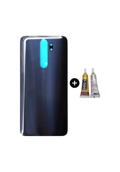 Redmi Note 8 Pro Uyumlu Arka Pil Kapağı Siyah + B7000 Çok Renkli