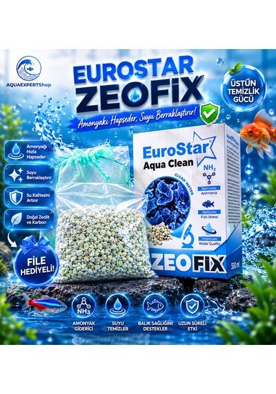 Eurostar Amonyak Giderici Zeolite Filtre Malzemesi 500 Ml - File Hediyeli - Su Berraklaştırıcı - Üstün Temizlik Gücü