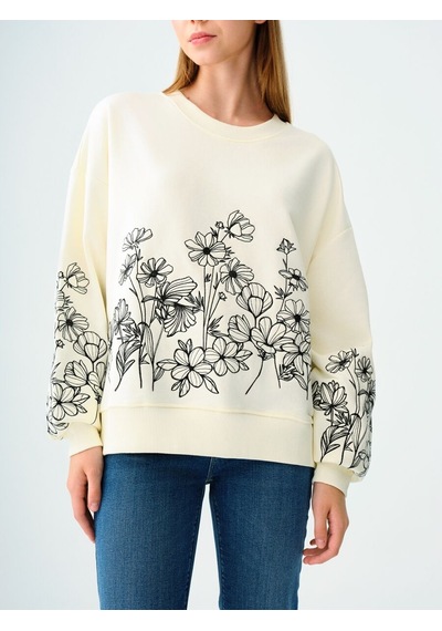 LOFT Regular Fit Kadın Sweatshirt Lf2037524 Q1.v1 Ekru